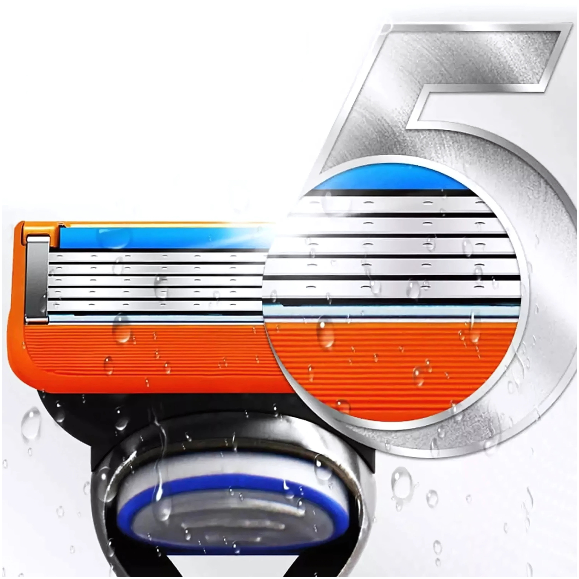 RASIERKLINGEN FÜR GILLETTE FUSION 5 EDELSTAHL-KLINGEN ERSATZ