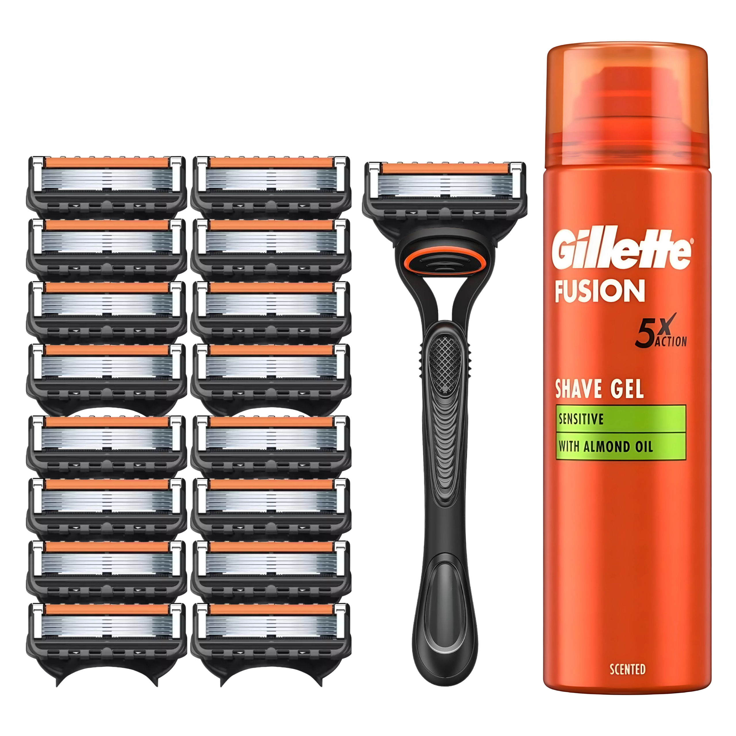 RASIERKLINGEN FÜR GILLETTE FUSION 5 PROGLIDE ERSATZ KLINGEN + GRIFF + SCHAUM SET