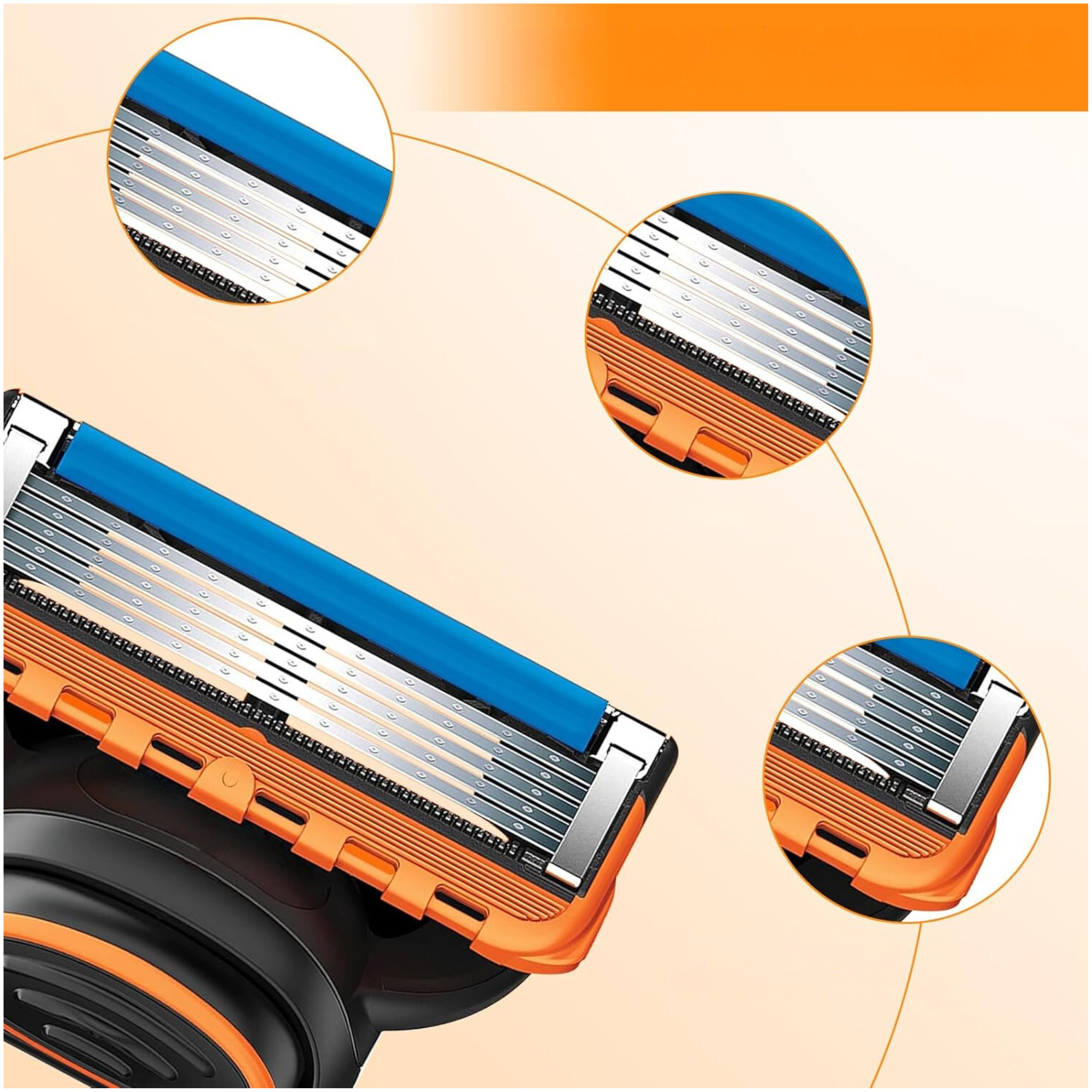 RASIERKLINGEN FÜR GILLETTE FUSION 5 EDELSTAHL-KLINGEN ERSATZ