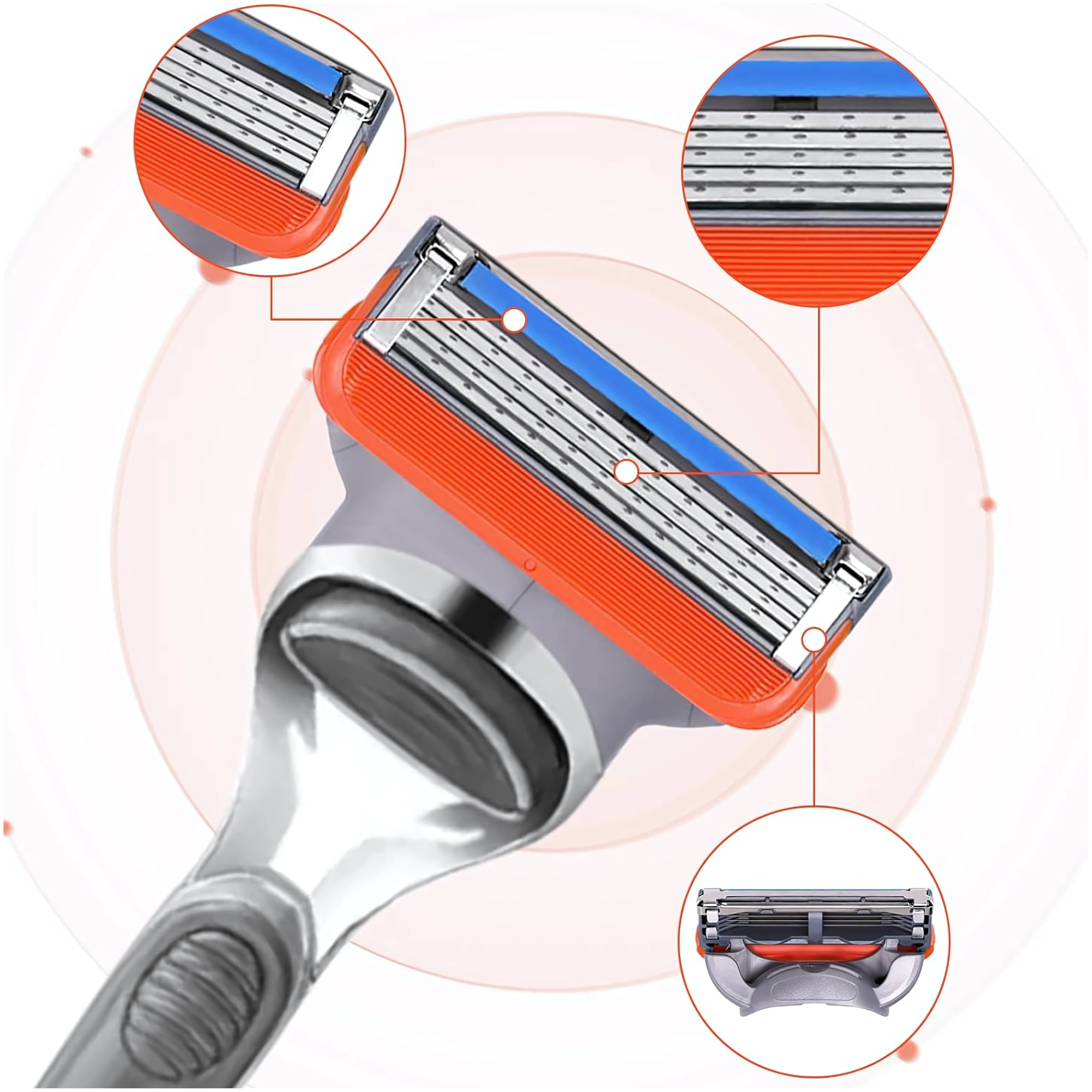 RASIERKLINGEN FÜR GILLETTE FUSION 5 EDELSTAHL-KLINGEN ERSATZ