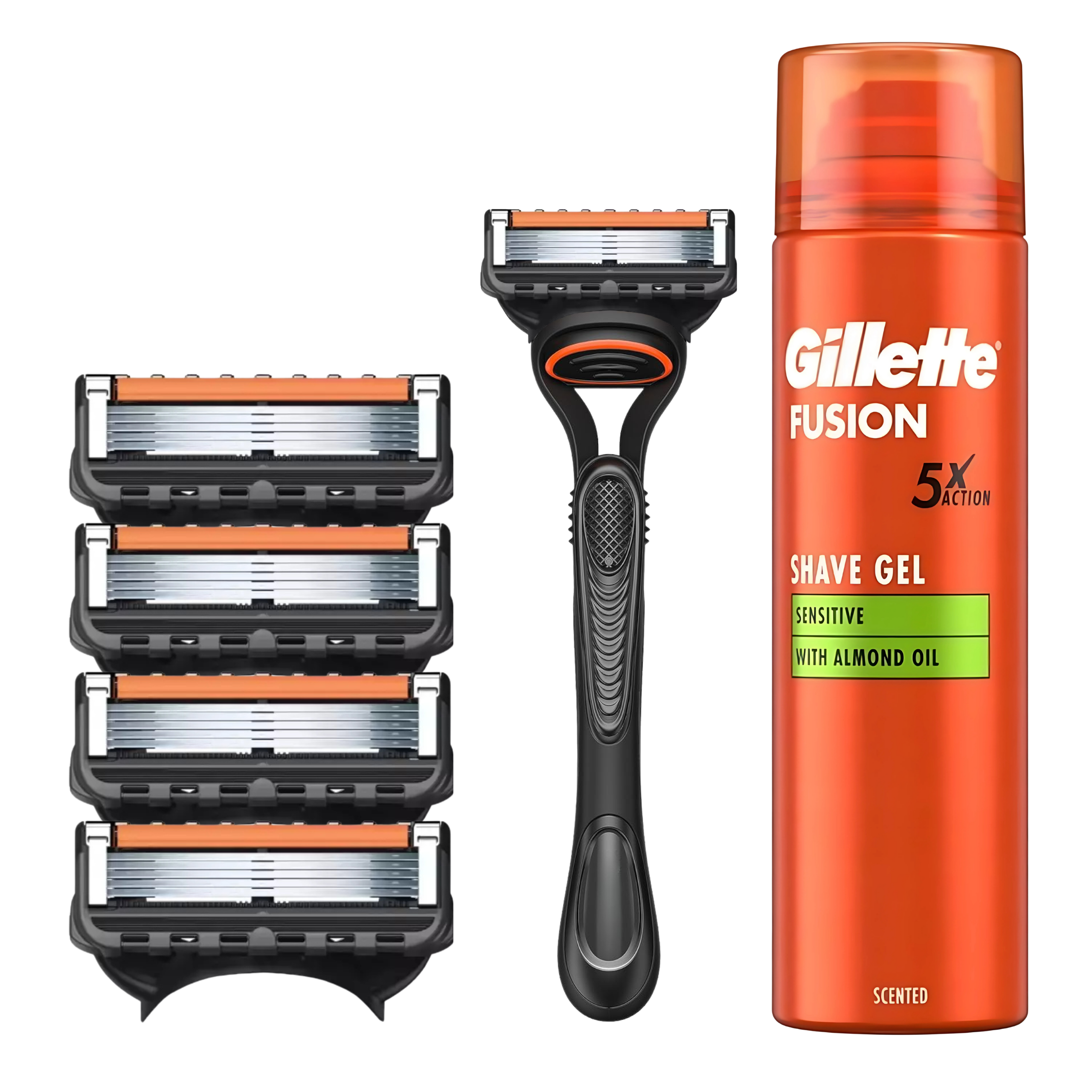 RASIERKLINGEN FÜR GILLETTE FUSION 5 PROGLIDE ERSATZ KLINGEN + GRIFF + SCHAUM SET