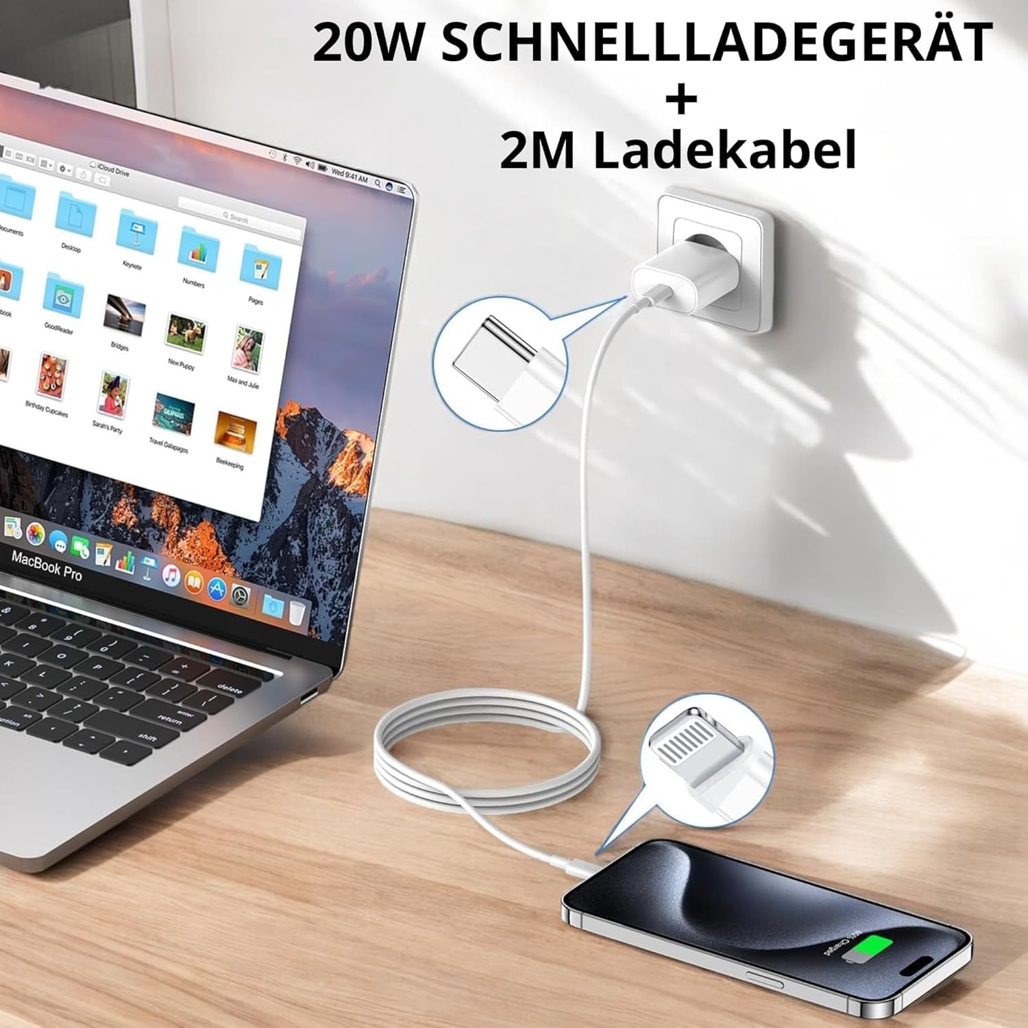 Ladekabel 20W Schnellladegerät USB C für iPhone 11 12 13 14 Adapter