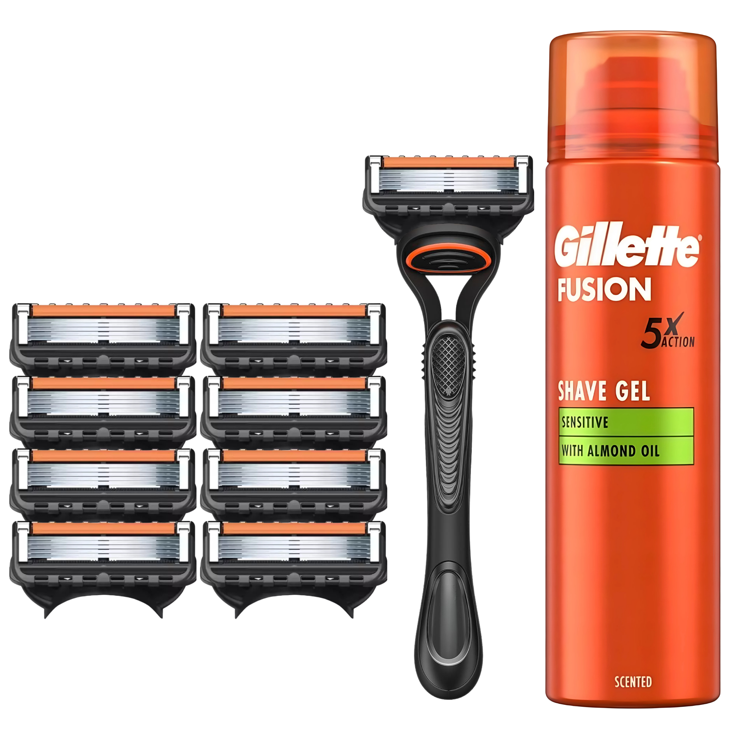 RASIERKLINGEN FÜR GILLETTE FUSION 5 PROGLIDE ERSATZ KLINGEN + GRIFF + SCHAUM SET