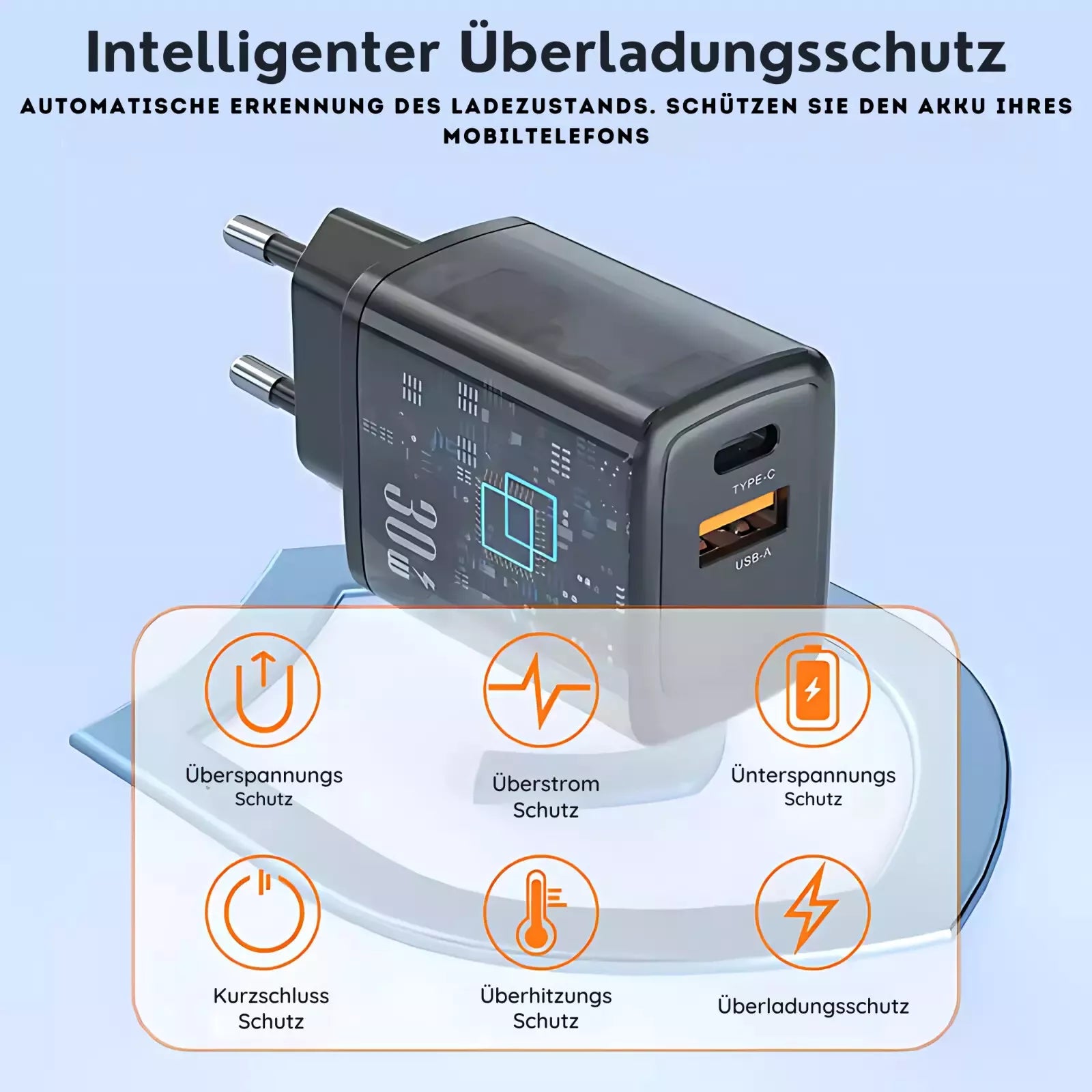 30W Ladegerät 60W Schnellladekabel für iPhone 15/Plus/Pro/Pro Max USB C Adapter