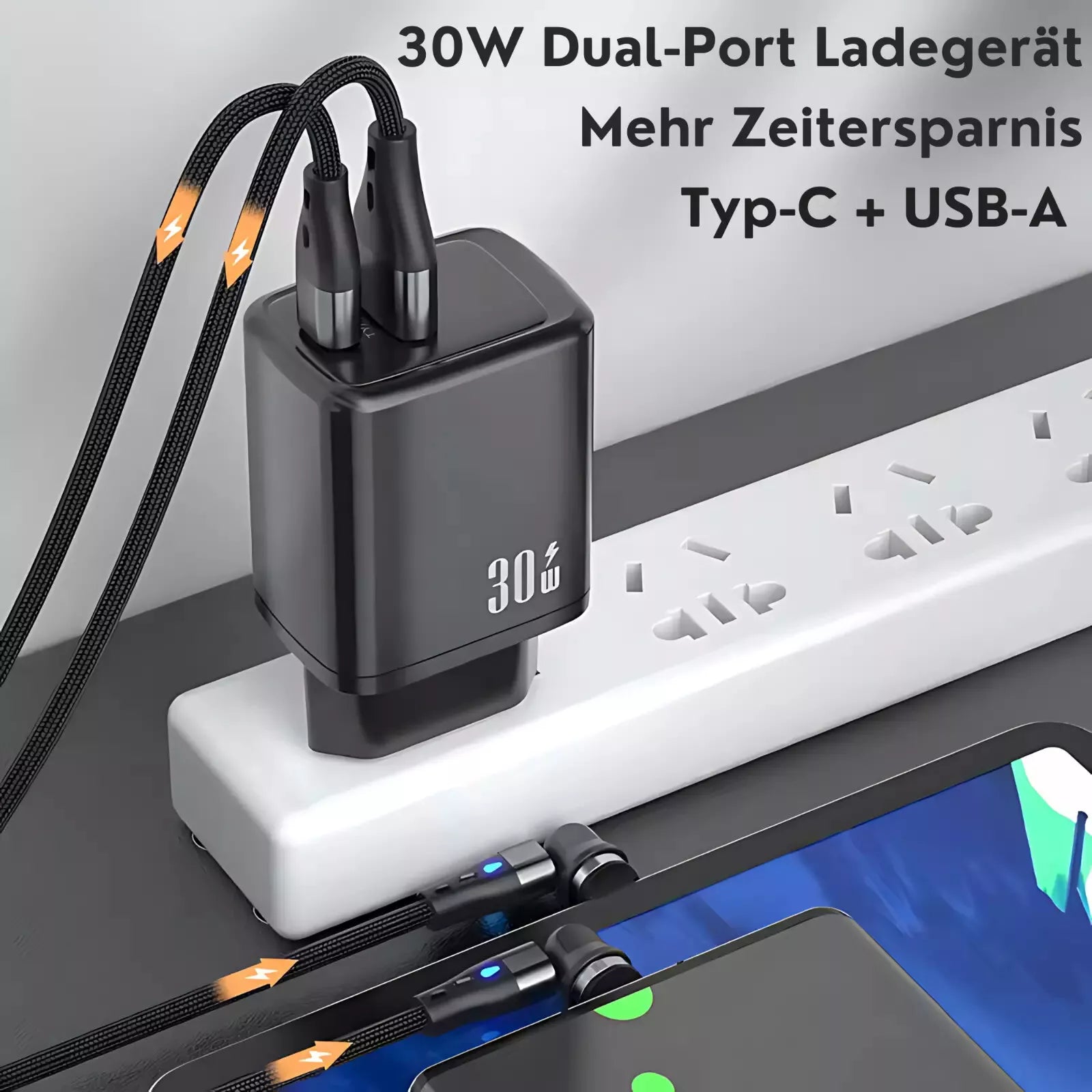 30W Ladegerät 60W Schnellladekabel für iPhone 15/Plus/Pro/Pro Max USB C Adapter