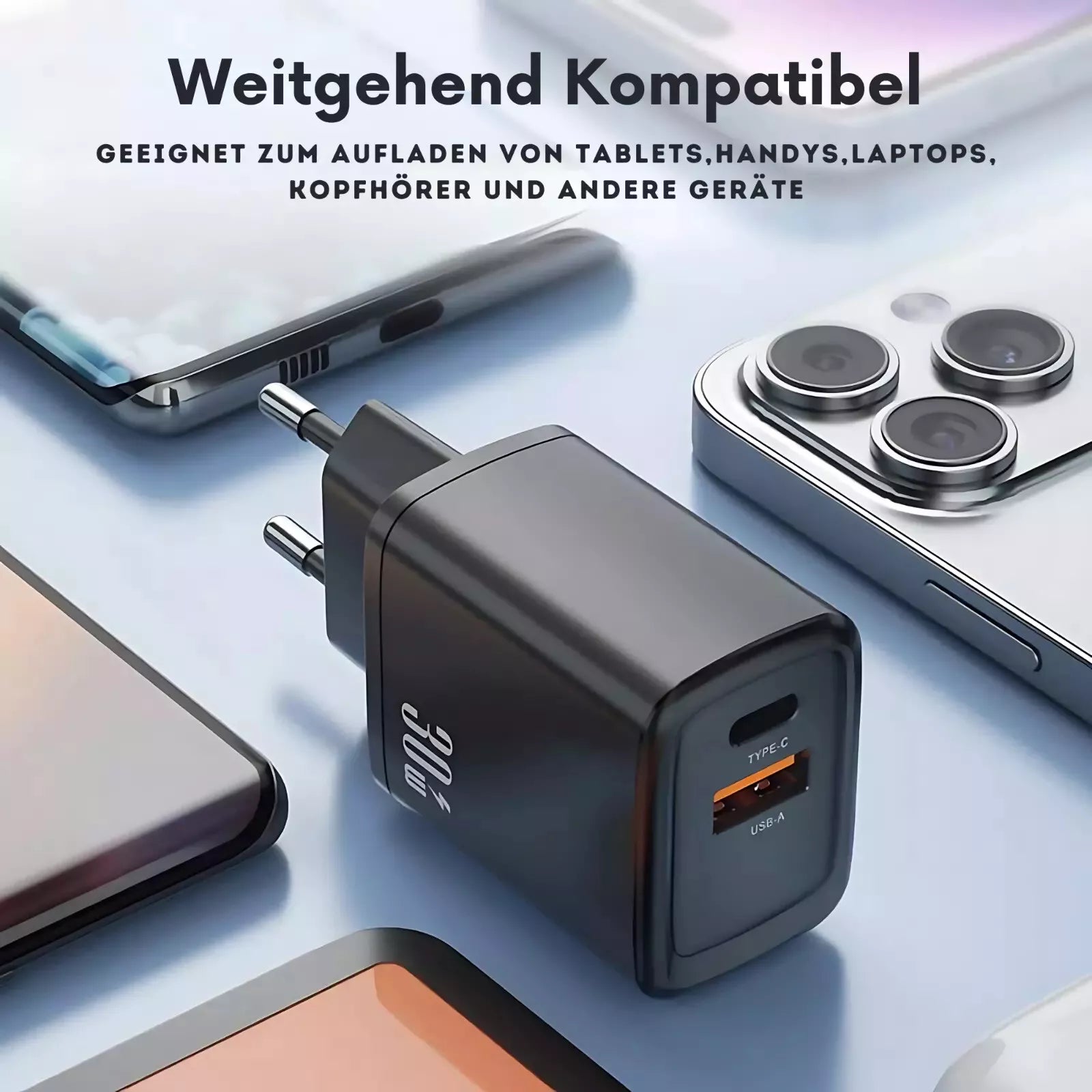 30W Ladegerät 60W Schnellladekabel für iPhone 15/Plus/Pro/Pro Max USB C Adapter