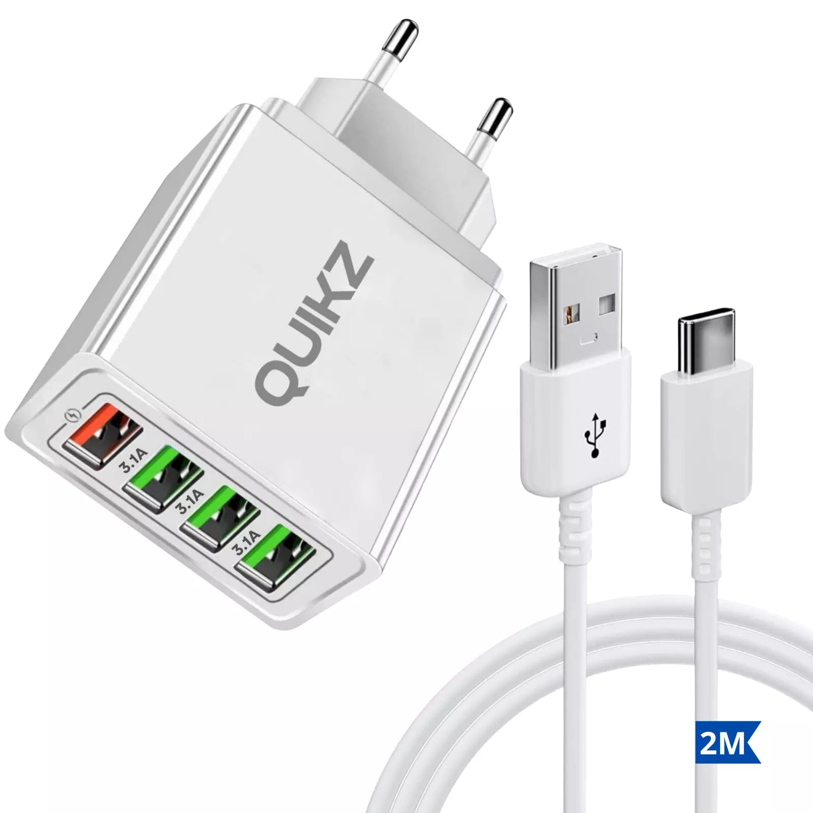 Schnell Ladegerät Stecker 4x USB Port 5V-3A Netzteil Adapter Für Handy Tablet