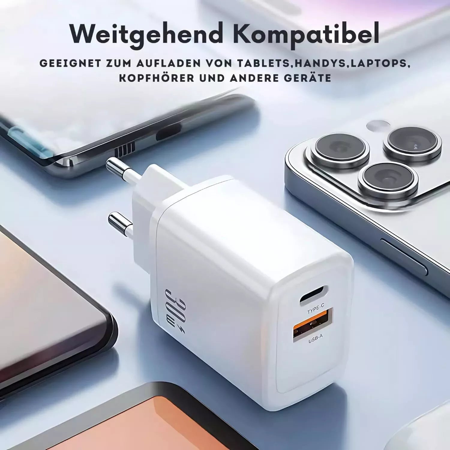 30W Ladegerät 60W Schnellladekabel für iPhone 15/Plus/Pro/Pro Max USB C Adapter