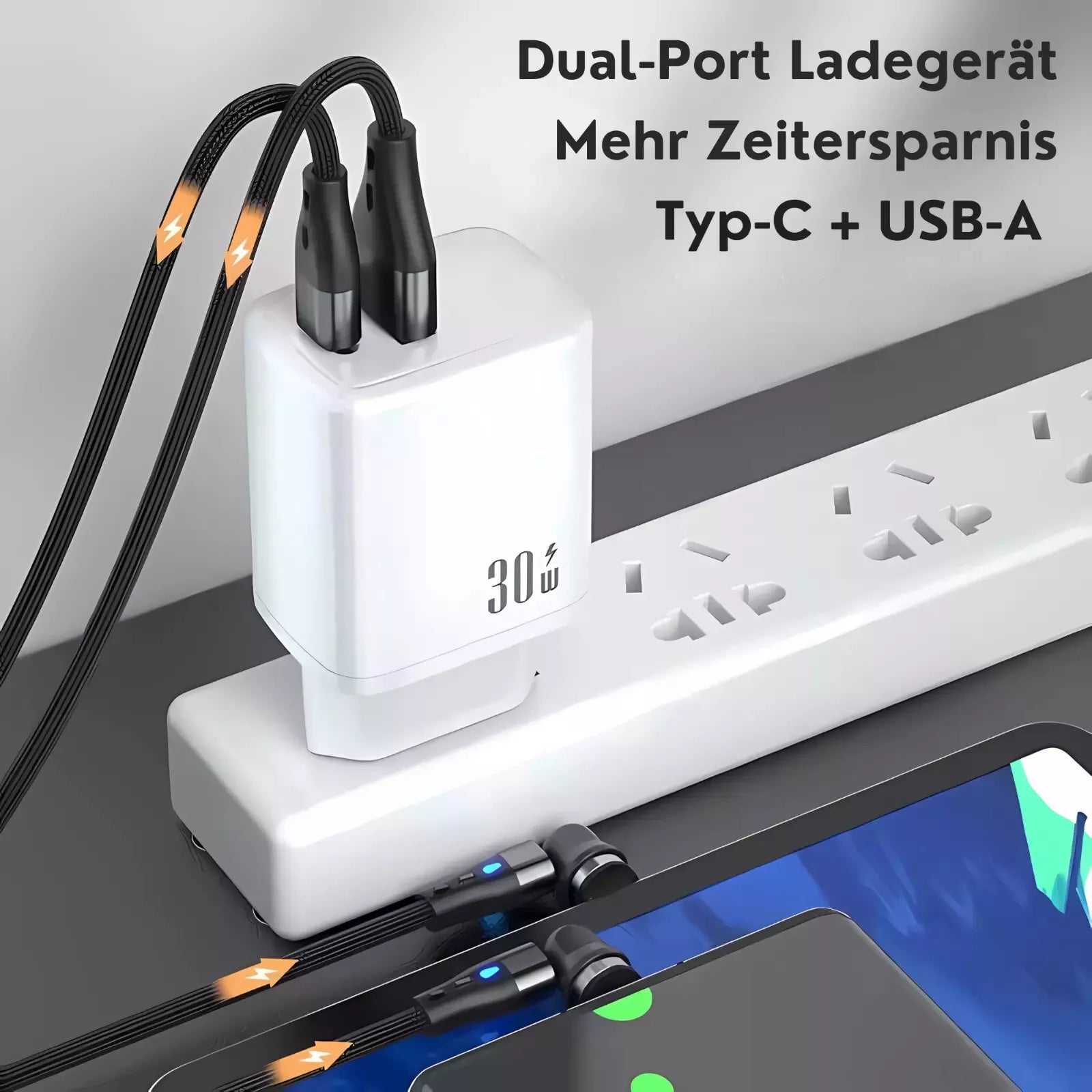 30W Ladegerät 60W Schnellladekabel für iPhone 15/Plus/Pro/Pro Max USB C Adapter